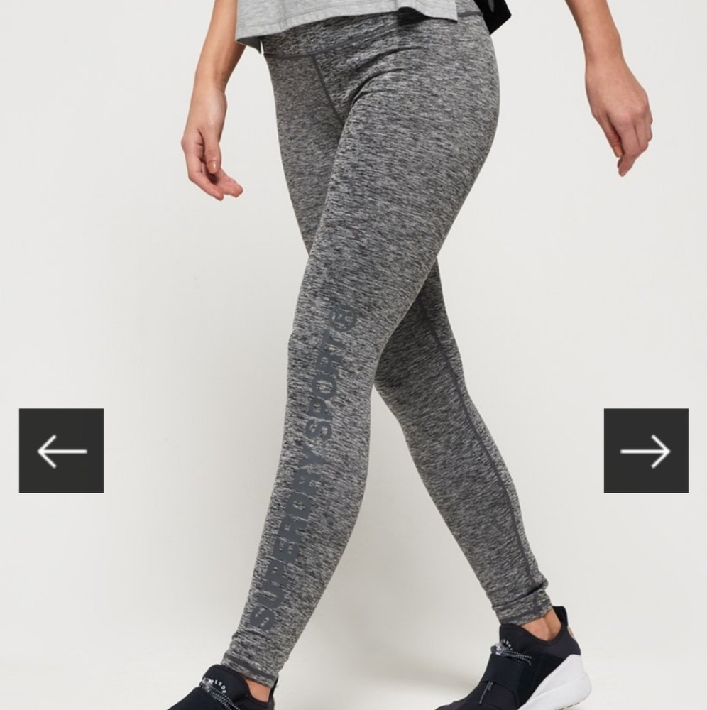 NWOT Superdry marled gray leggings 8